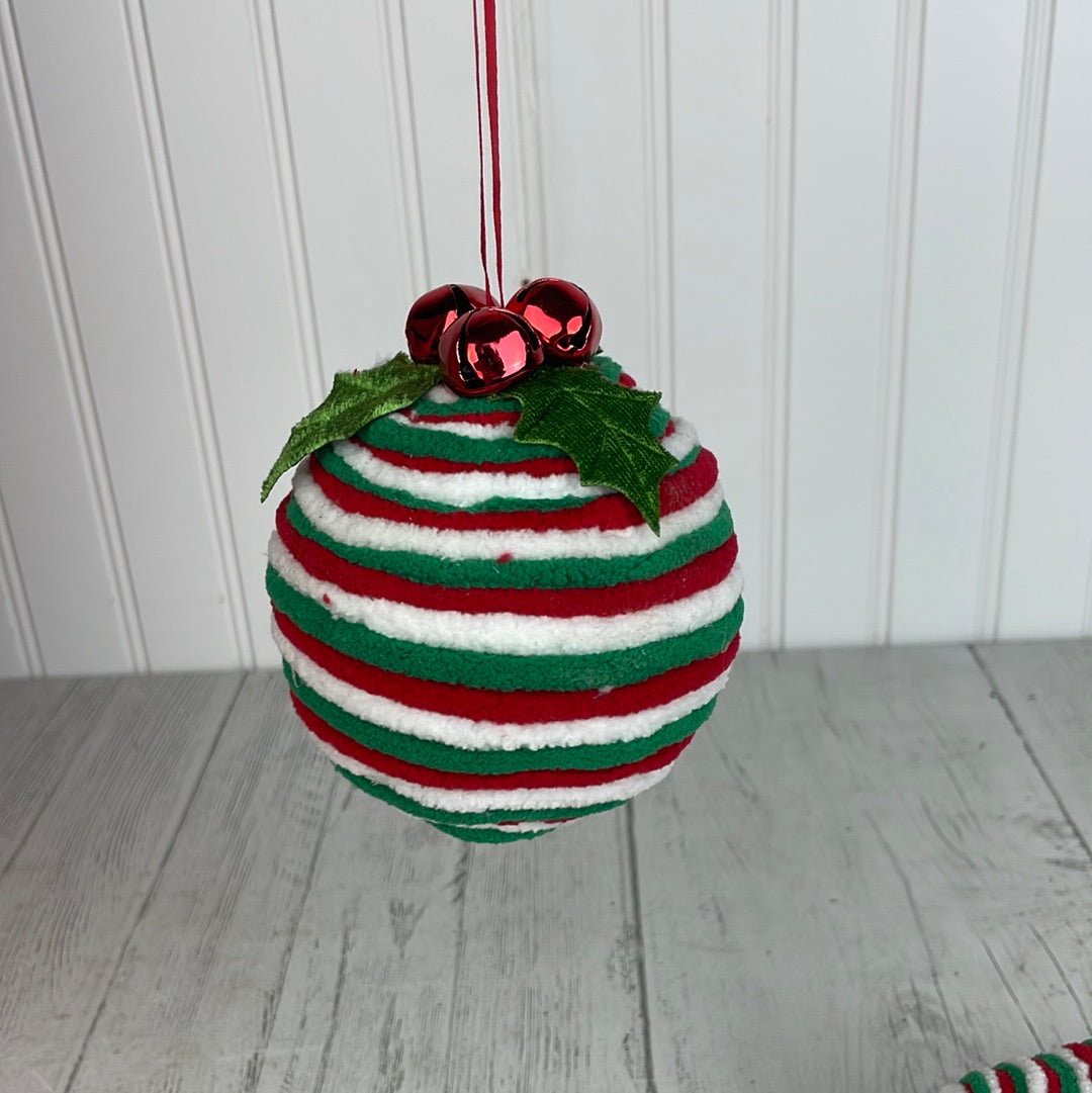 Stripe Ball Finial Ornament