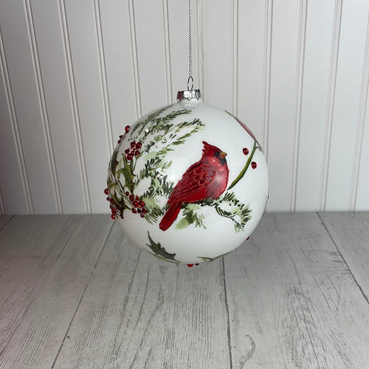 6" Cardinal Ball Ornament