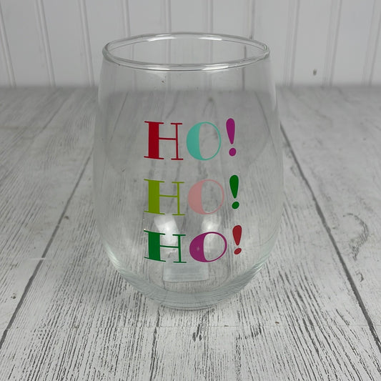 20oz Wine Glass Ho Ho Ho