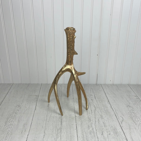 14" Gold Antler Candlestick