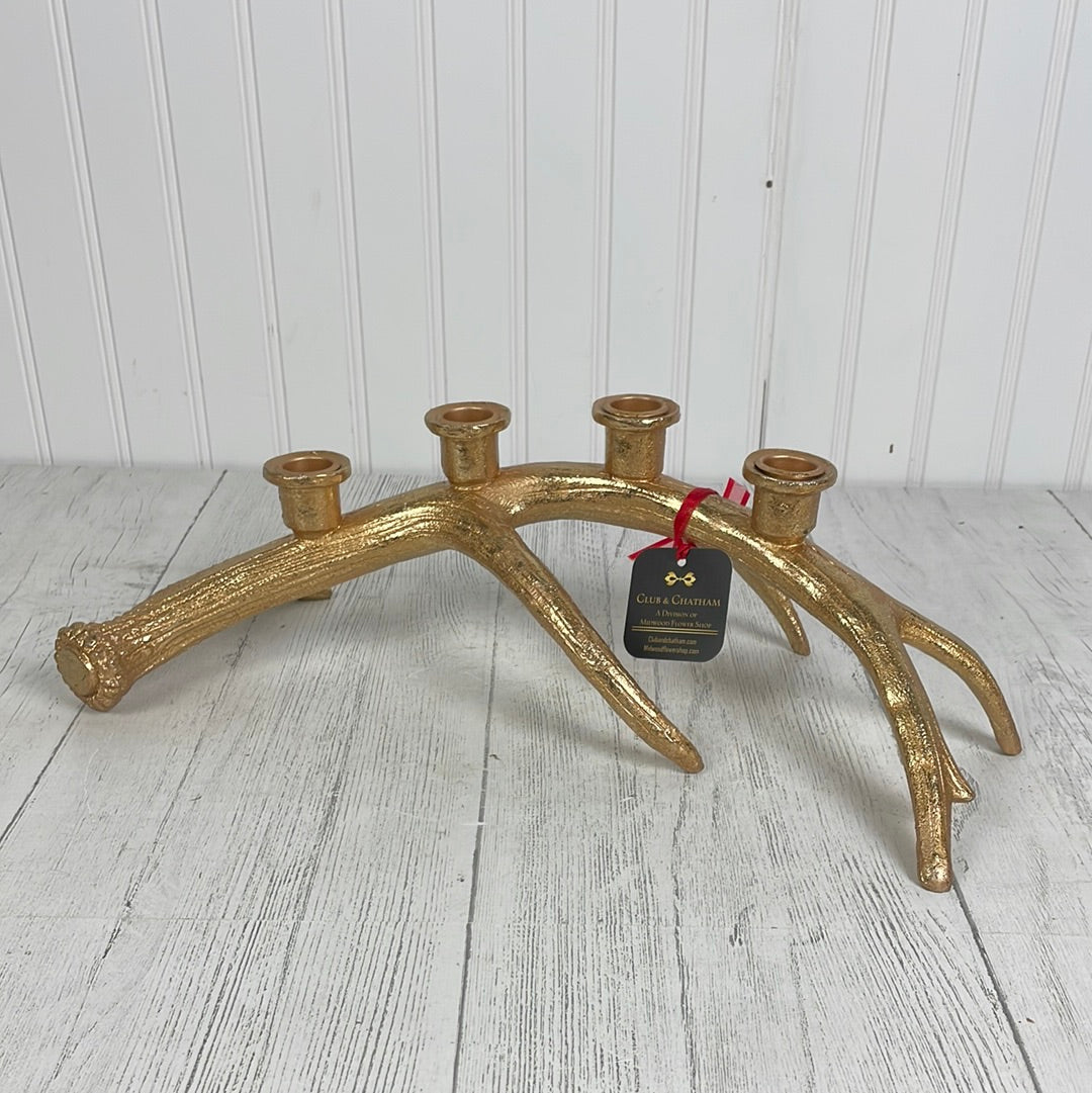 16.5" Gold Antler Candelabra