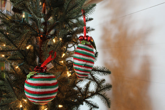 Stripe Ball Finial Ornament