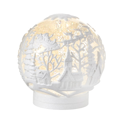 6.25" Town Scene Glitter Embossed Light up Water Globe