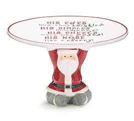 Santa Pedestal Cookie Plate with Message