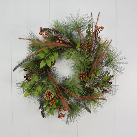 22" Pheasant Hill Christmas Wreath